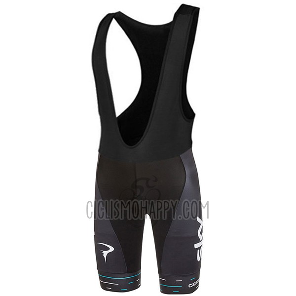 Sky Cycling Jersey Bib Short 2017 Short Sleeve White